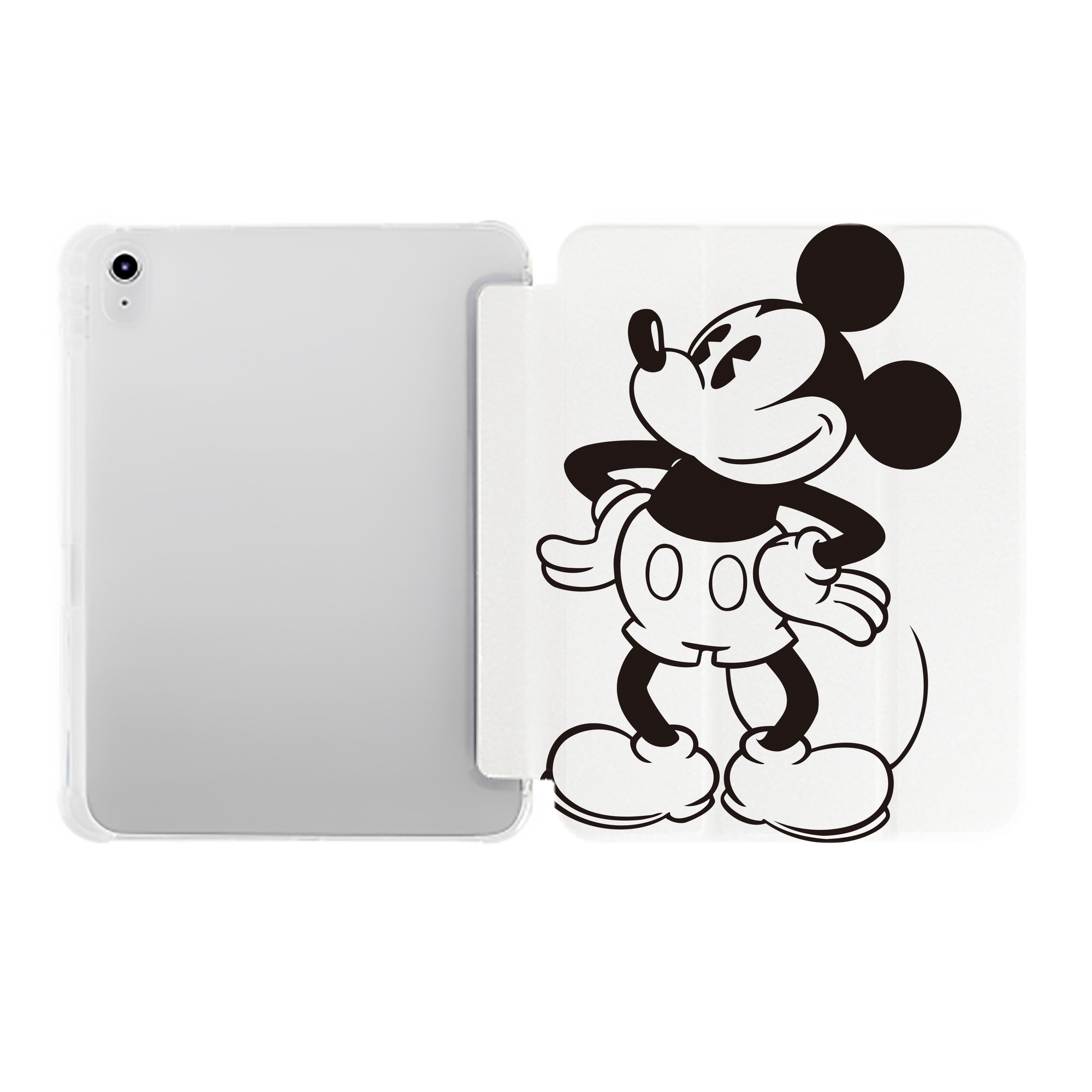 （画像用） ミッキーマウス Mickey Mouse IPad ケース ペン収納付き 三つ折りスタンド PUレザー×シリコン 対応機種9.5/10.5/10.9インチ